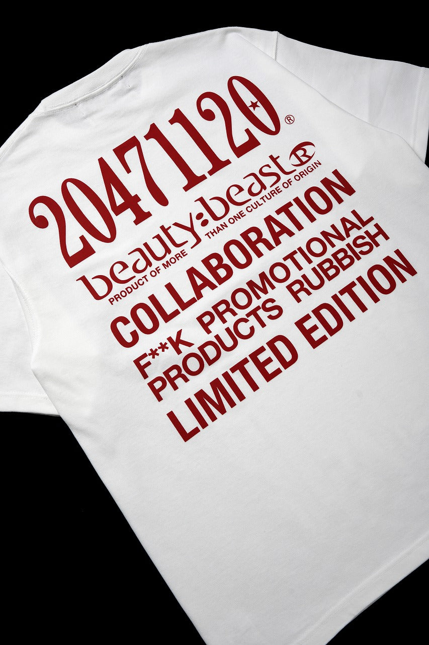 画像をギャラリービューアに読み込む, beauty : beast x 20471120 COLLABORATION S/S TEE _3 (WHITE)
