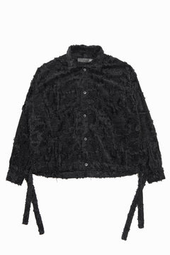 画像をギャラリービューアに読み込む, A.F ARTEFACT BUTTON DOWN SHIRT WITH HEM BAND / JACGUARD BLURRED (BLACK)