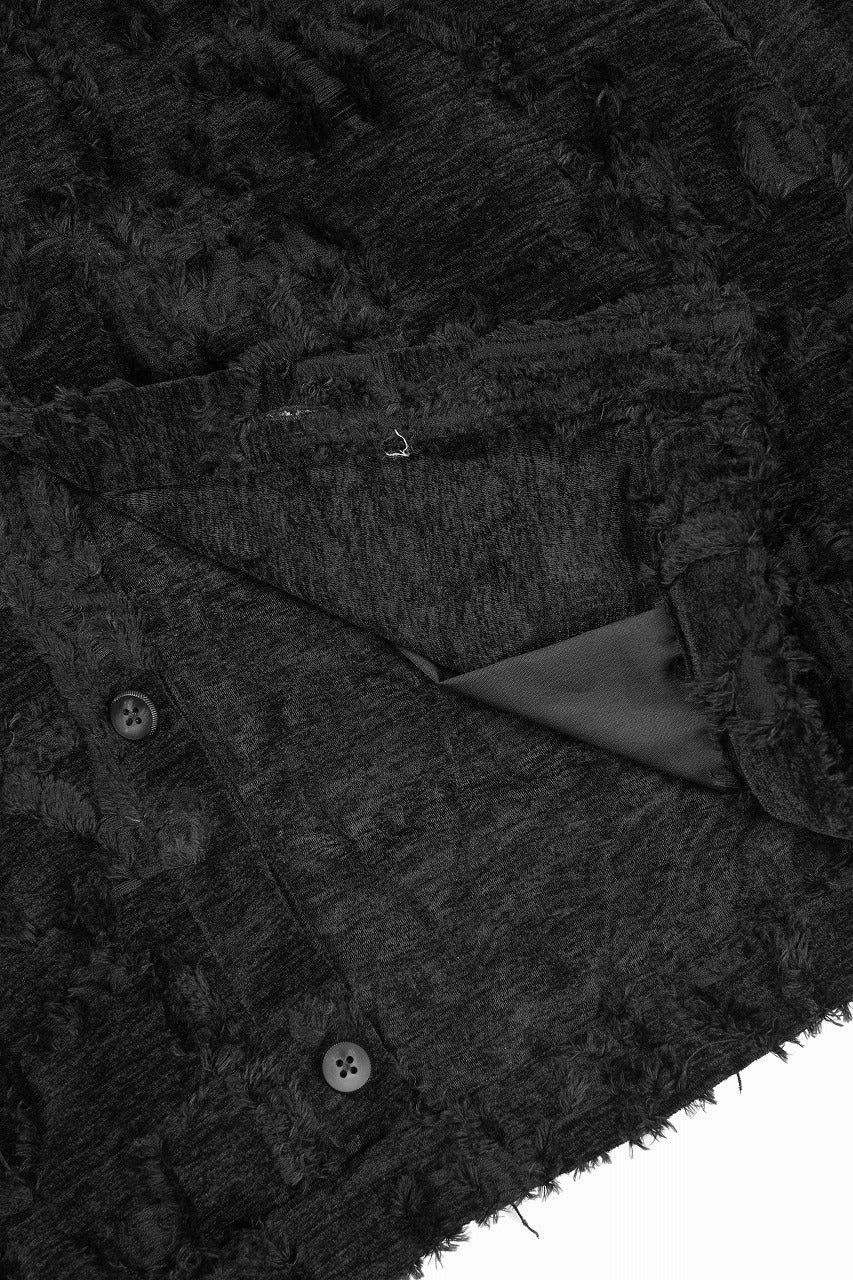 画像をギャラリービューアに読み込む, A.F ARTEFACT BUTTON DOWN SHIRT WITH HEM BAND / JACGUARD BLURRED (BLACK)