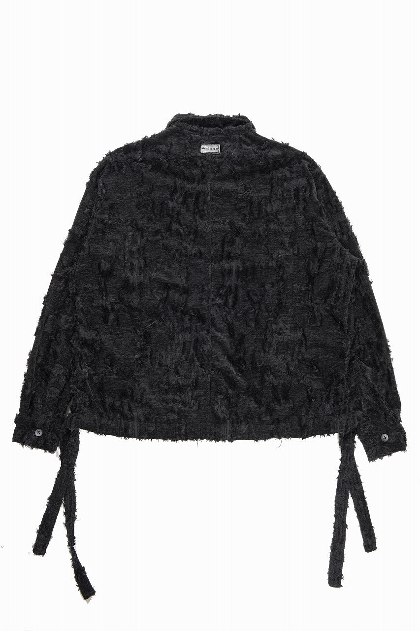 画像をギャラリービューアに読み込む, A.F ARTEFACT BUTTON DOWN SHIRT WITH HEM BAND / JACGUARD BLURRED (BLACK)