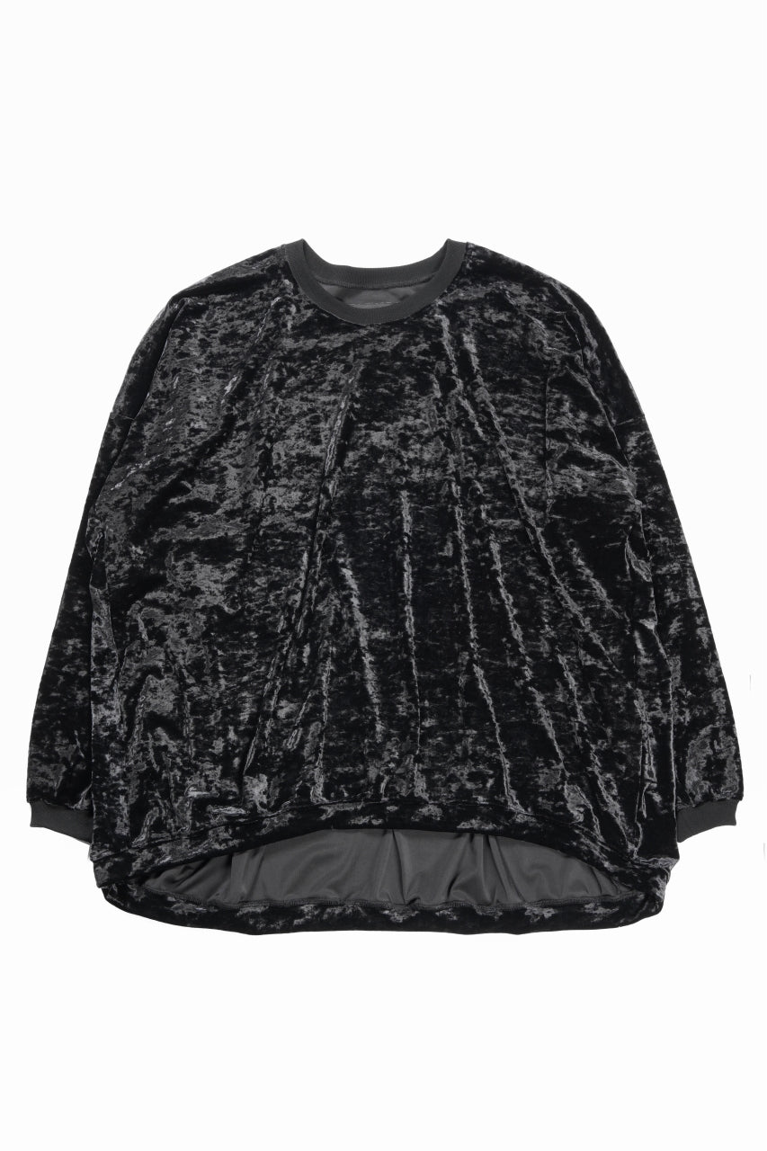 Load image into Gallery viewer, A.F ARTEFACT JUMBO CREW NECK TOPS / VELVET JERSEY (BLACK)
