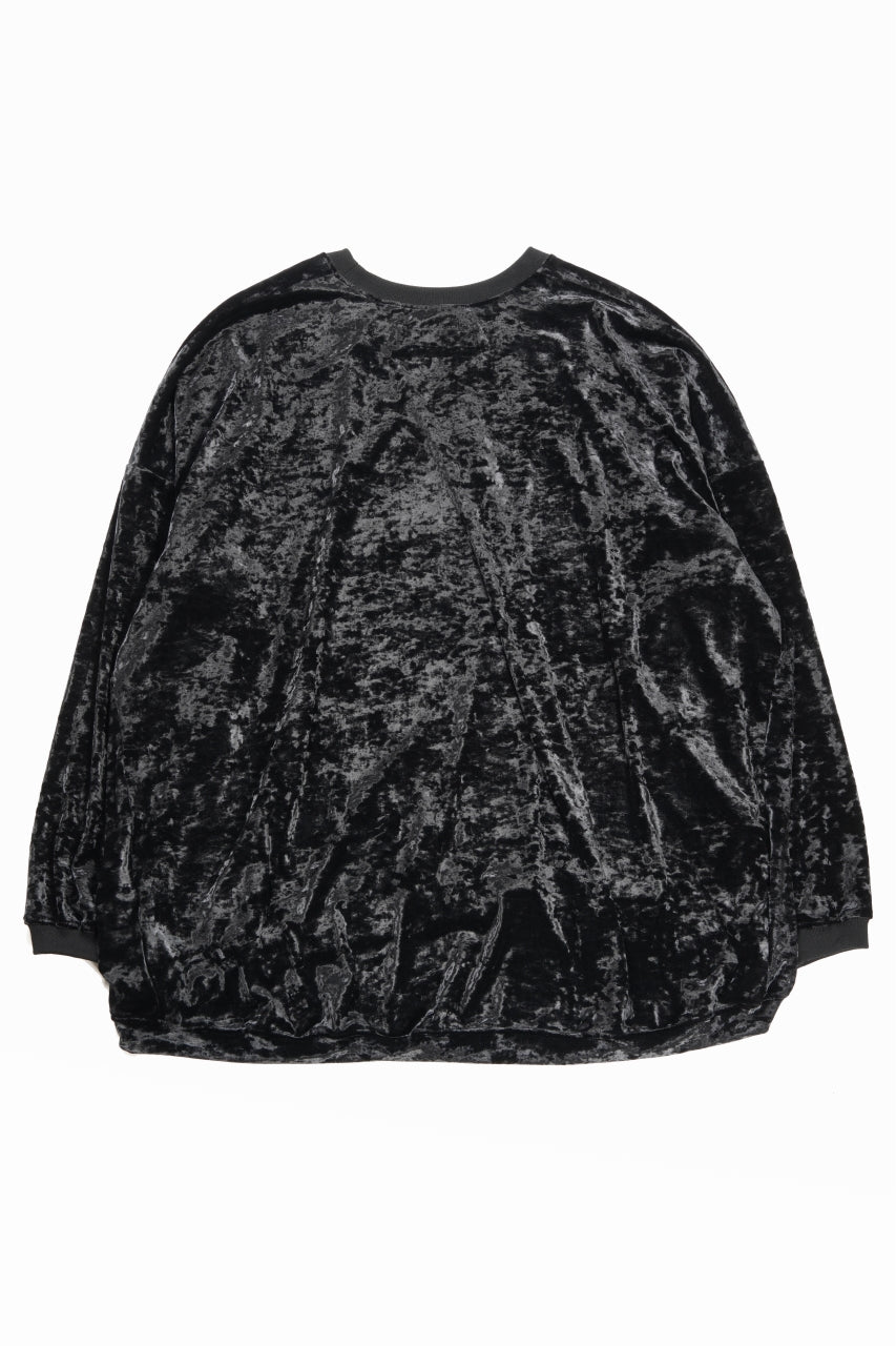 Load image into Gallery viewer, A.F ARTEFACT JUMBO CREW NECK TOPS / VELVET JERSEY (BLACK)