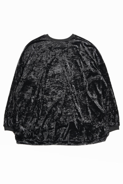 A.F ARTEFACT JUMBO CREW NECK TOPS / VELVET JERSEY (BLACK)