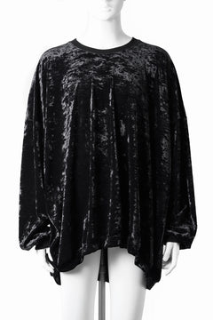 Load image into Gallery viewer, A.F ARTEFACT JUMBO CREW NECK TOPS / VELVET JERSEY (BLACK)