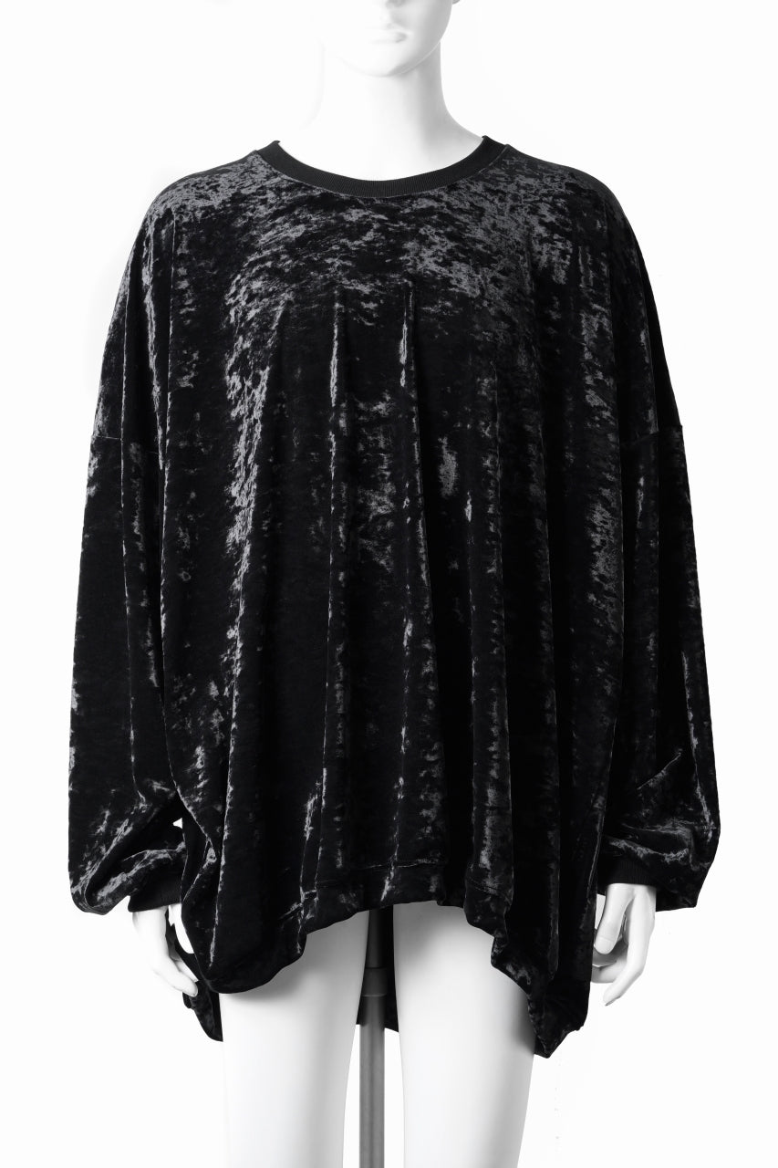 Load image into Gallery viewer, A.F ARTEFACT JUMBO CREW NECK TOPS / VELVET JERSEY (BLACK)