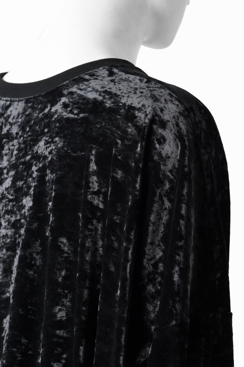 Load image into Gallery viewer, A.F ARTEFACT JUMBO CREW NECK TOPS / VELVET JERSEY (BLACK)