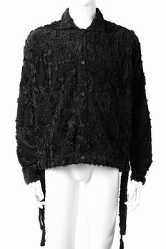 画像をギャラリービューアに読み込む, A.F ARTEFACT BUTTON DOWN SHIRT WITH HEM BAND / JACGUARD BLURRED (BLACK)