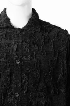 画像をギャラリービューアに読み込む, A.F ARTEFACT BUTTON DOWN SHIRT WITH HEM BAND / JACGUARD BLURRED (BLACK)