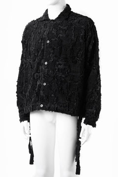 画像をギャラリービューアに読み込む, A.F ARTEFACT BUTTON DOWN SHIRT WITH HEM BAND / JACGUARD BLURRED (BLACK)
