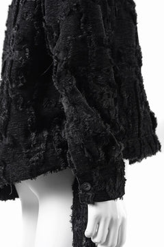 画像をギャラリービューアに読み込む, A.F ARTEFACT BUTTON DOWN SHIRT WITH HEM BAND / JACGUARD BLURRED (BLACK)