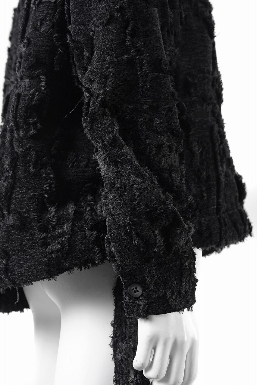 画像をギャラリービューアに読み込む, A.F ARTEFACT BUTTON DOWN SHIRT WITH HEM BAND / JACGUARD BLURRED (BLACK)
