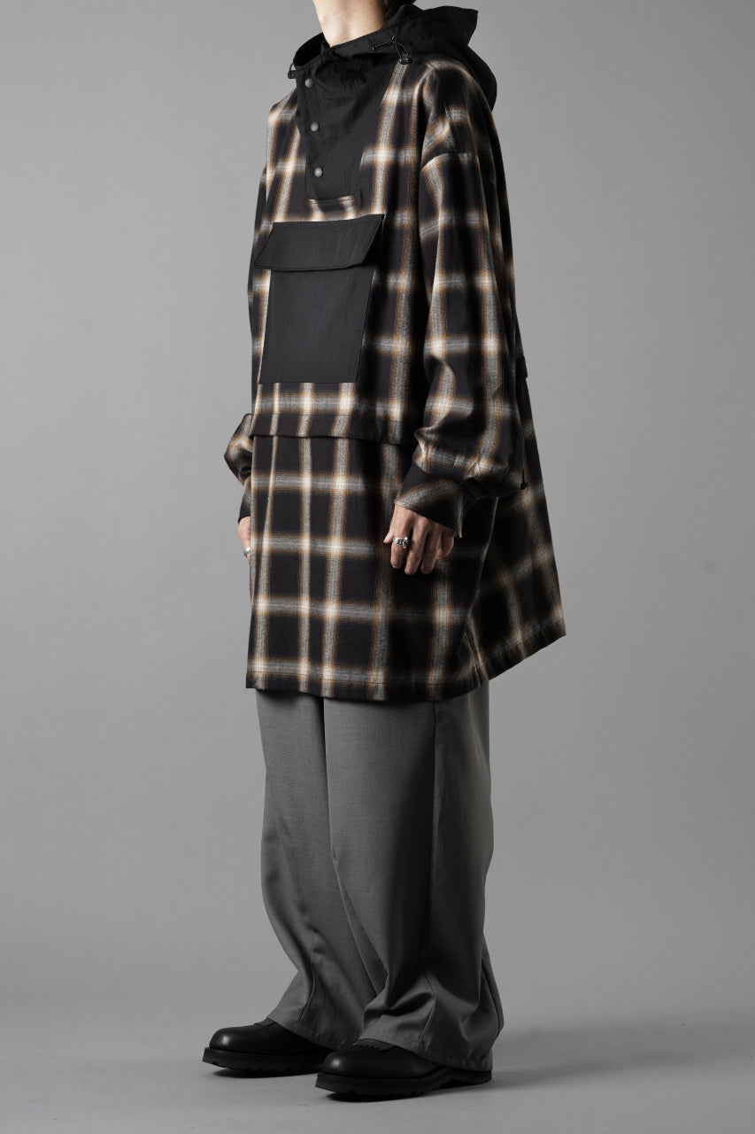 画像をギャラリービューアに読み込む, F/CE. WATER-SHIELD CHECK ANORAK SHIRT (BLACK)