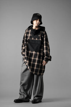 画像をギャラリービューアに読み込む, F/CE. WATER-SHIELD CHECK ANORAK SHIRT (BLACK)