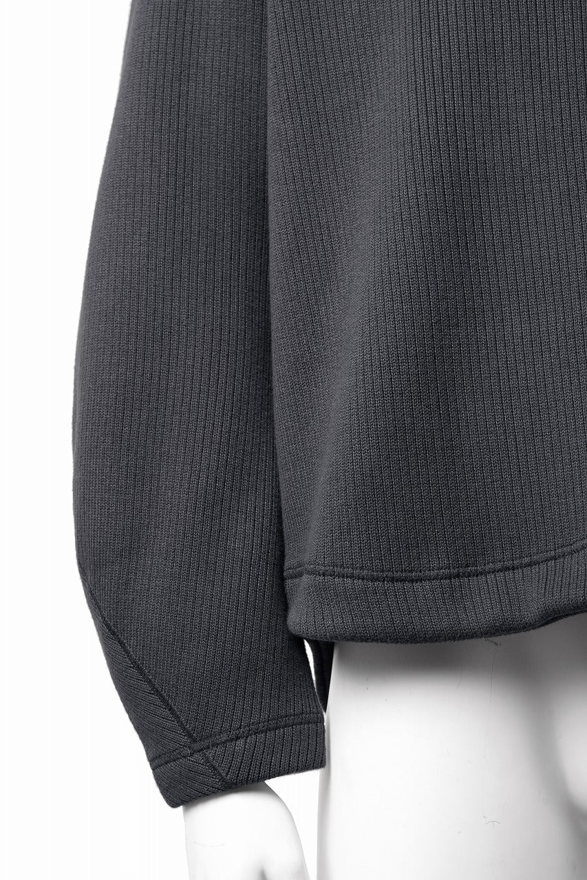 画像をギャラリービューアに読み込む, OPPOSE DUALITY NO COLLAR RIB ZIP TOP (BLACK)