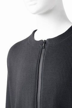 画像をギャラリービューアに読み込む, OPPOSE DUALITY NO COLLAR RIB ZIP TOP (BLACK)