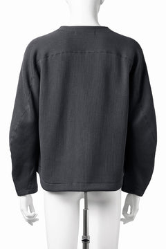画像をギャラリービューアに読み込む, OPPOSE DUALITY NO COLLAR RIB ZIP TOP (BLACK)