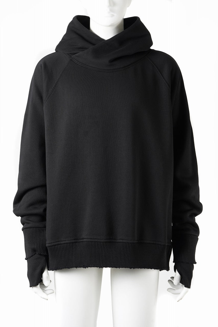画像をギャラリービューアに読み込む, thom/krom RAGLAN SLEEVE HOODIE / SMOOTH SWEAT JERSEY (BLACK)