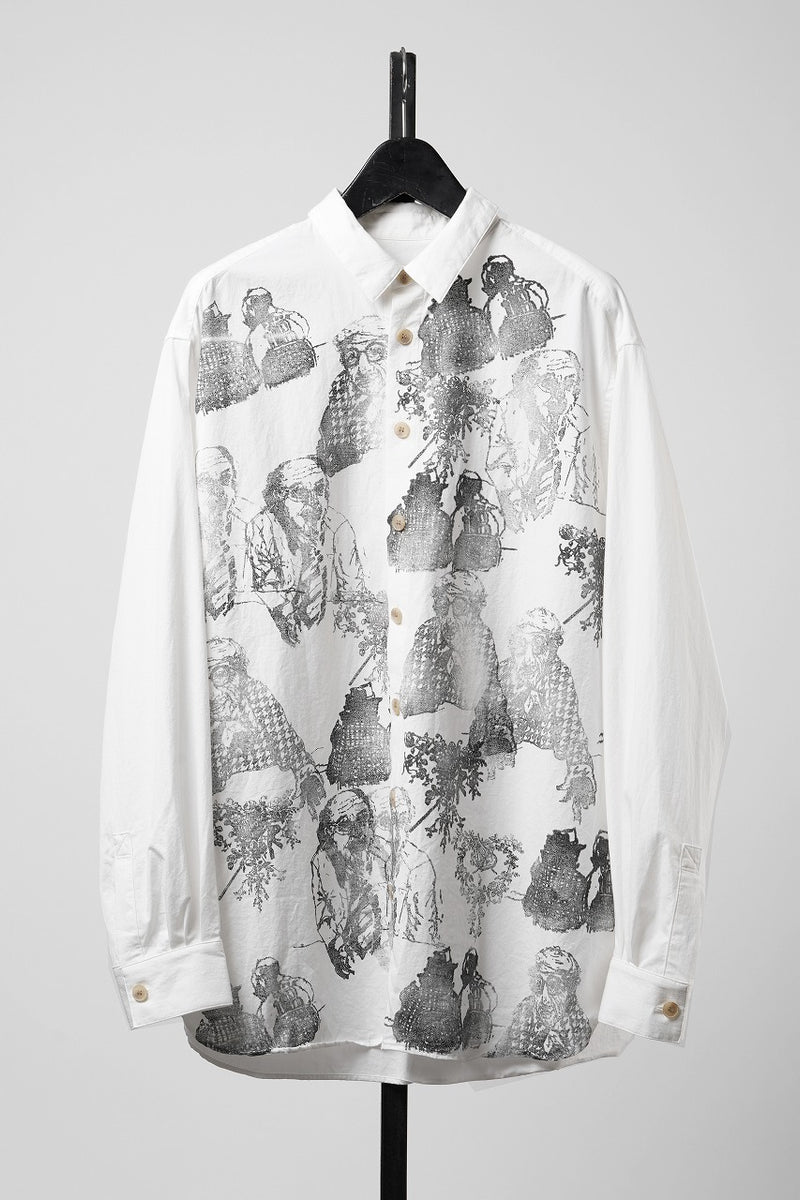 YUTA MATSUOKA relaxed fit shirt / high density kersey (off white