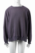 画像をギャラリービューアに読み込む, FULLCOUNT FADING RAGLAN SLEEVE SWEAT SHIRT (EGG PLANT)
