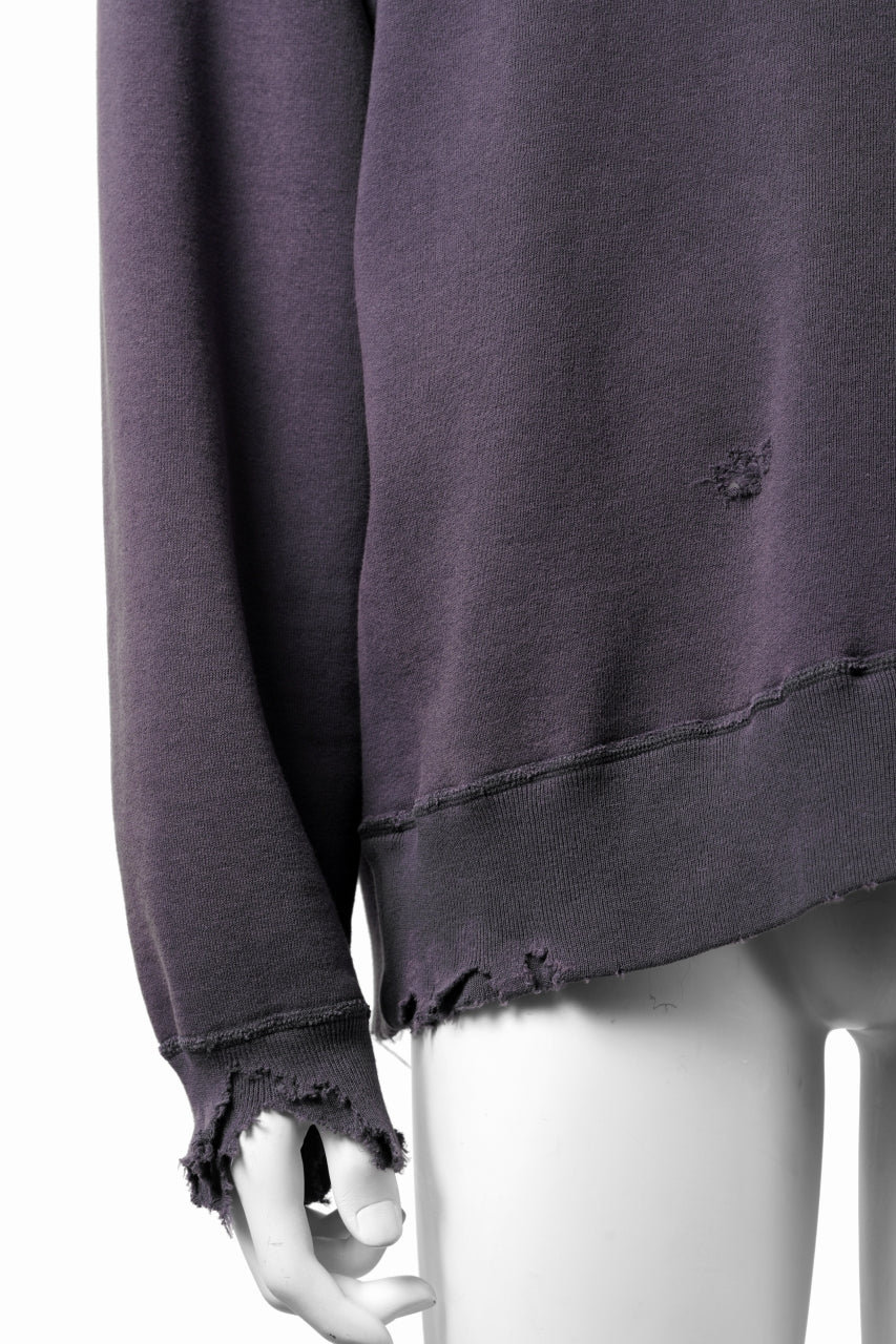 画像をギャラリービューアに読み込む, FULLCOUNT FADING RAGLAN SLEEVE SWEAT SHIRT (EGG PLANT)