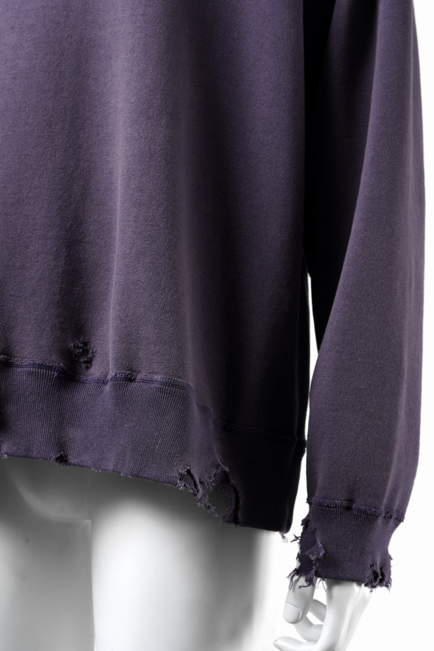 画像をギャラリービューアに読み込む, FULLCOUNT FADING RAGLAN SLEEVE SWEAT SHIRT (EGG PLANT)