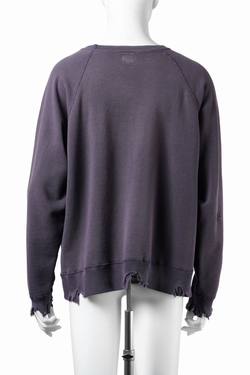 画像をギャラリービューアに読み込む, FULLCOUNT FADING RAGLAN SLEEVE SWEAT SHIRT (EGG PLANT)