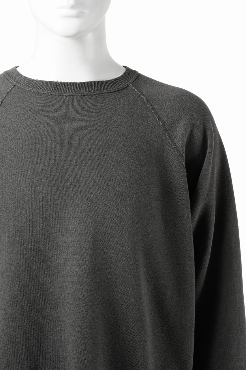 画像をギャラリービューアに読み込む, FULLCOUNT FADING RAGLAN SLEEVE SWEAT SHIRT (DAMAGE LESS / BLACK)