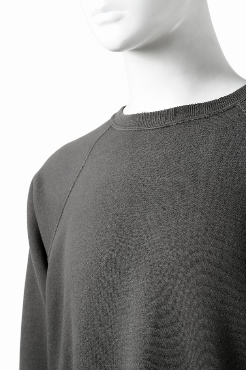 画像をギャラリービューアに読み込む, FULLCOUNT FADING RAGLAN SLEEVE SWEAT SHIRT (DAMAGE LESS / BLACK)
