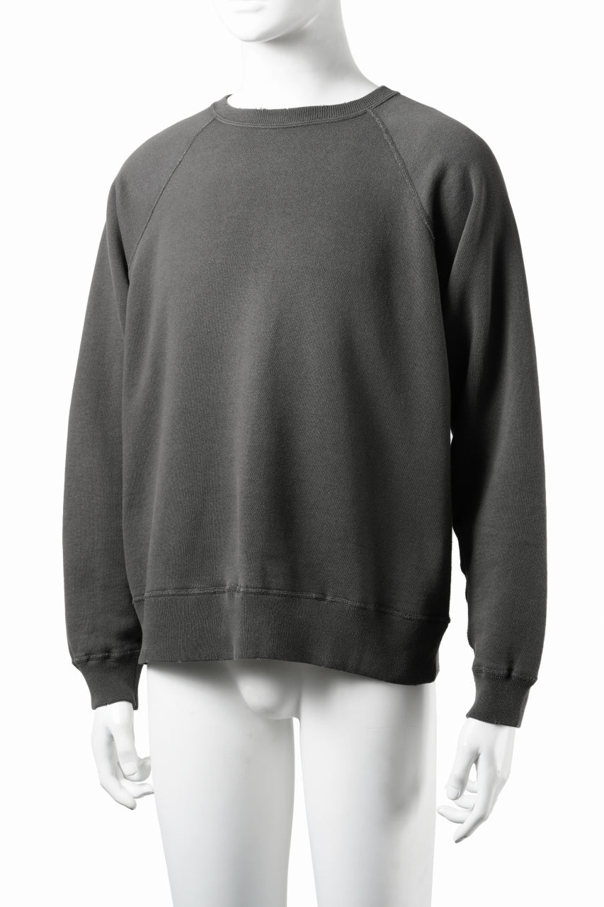 画像をギャラリービューアに読み込む, FULLCOUNT FADING RAGLAN SLEEVE SWEAT SHIRT (DAMAGE LESS / BLACK)
