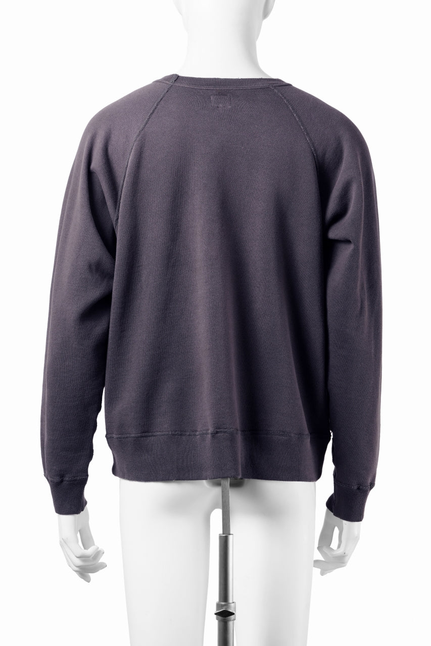 Load image into Gallery viewer, FULLCOUNT FADING RAGLAN SLEEVE SWEAT SHIRT (DAMAGE LESS / EGG PLANT)