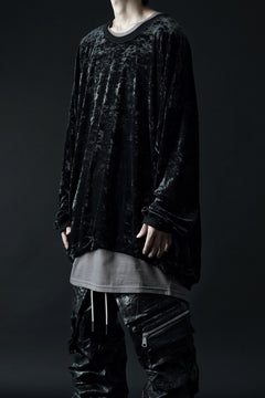 Load image into Gallery viewer, A.F ARTEFACT JUMBO CREW NECK TOPS / VELVET JERSEY (BLACK)