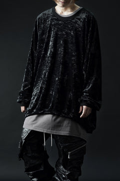 Load image into Gallery viewer, A.F ARTEFACT JUMBO CREW NECK TOPS / VELVET JERSEY (BLACK)