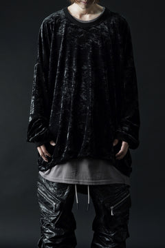 Load image into Gallery viewer, A.F ARTEFACT JUMBO CREW NECK TOPS / VELVET JERSEY (BLACK)