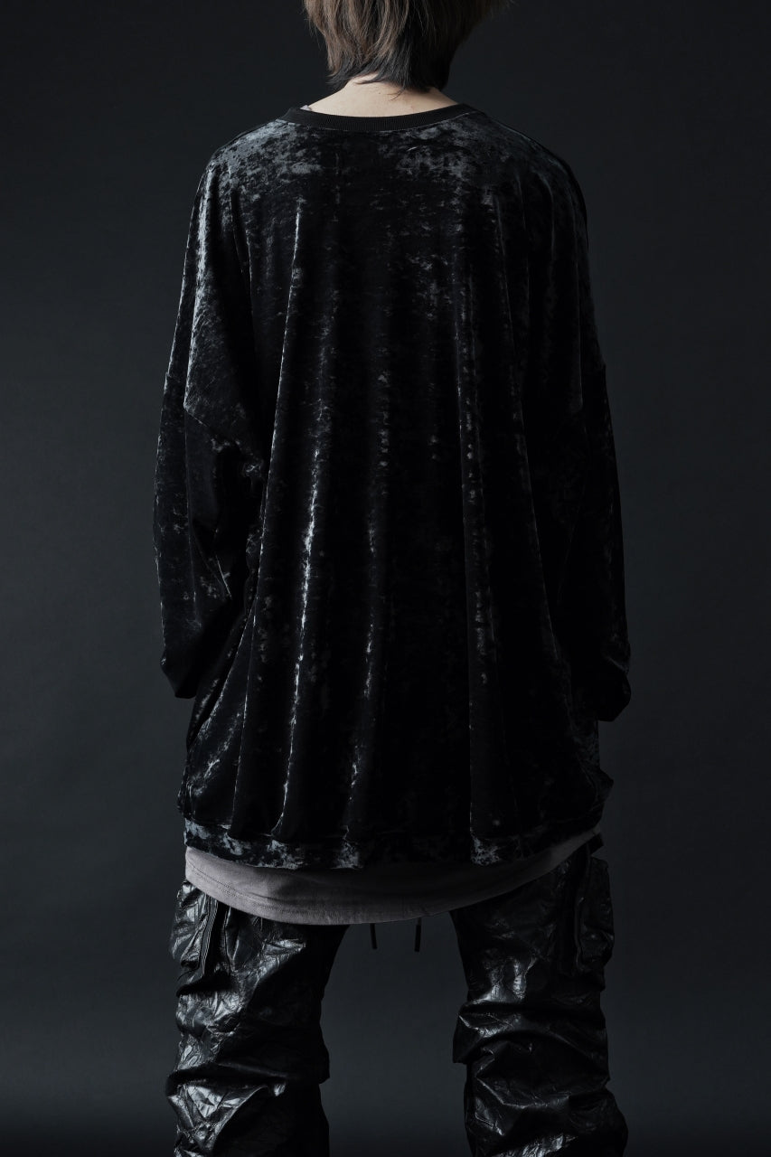 Load image into Gallery viewer, A.F ARTEFACT JUMBO CREW NECK TOPS / VELVET JERSEY (BLACK)