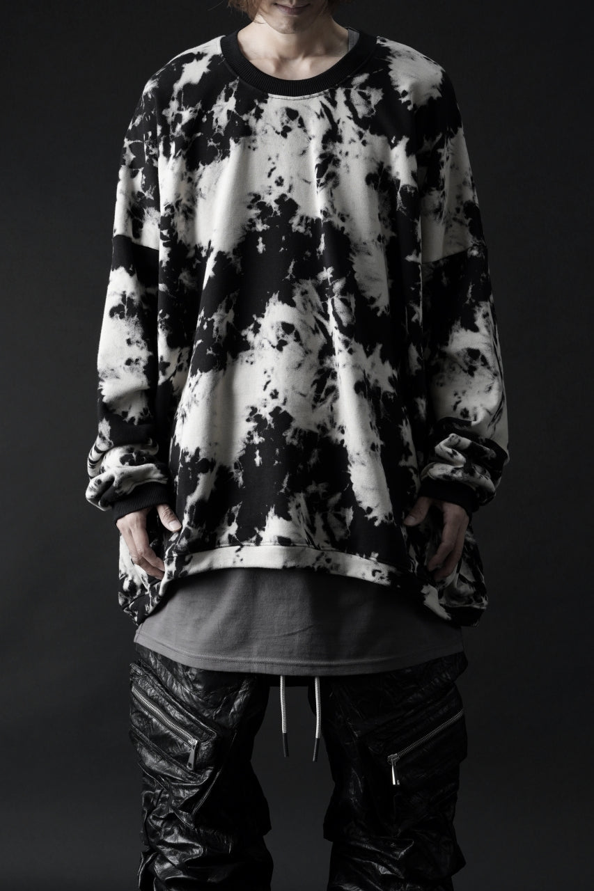 Load image into Gallery viewer, A.F ARTEFACT JUMBO CREW NECK TOPS / MOTTLED DYING (BLACK x IVORY)