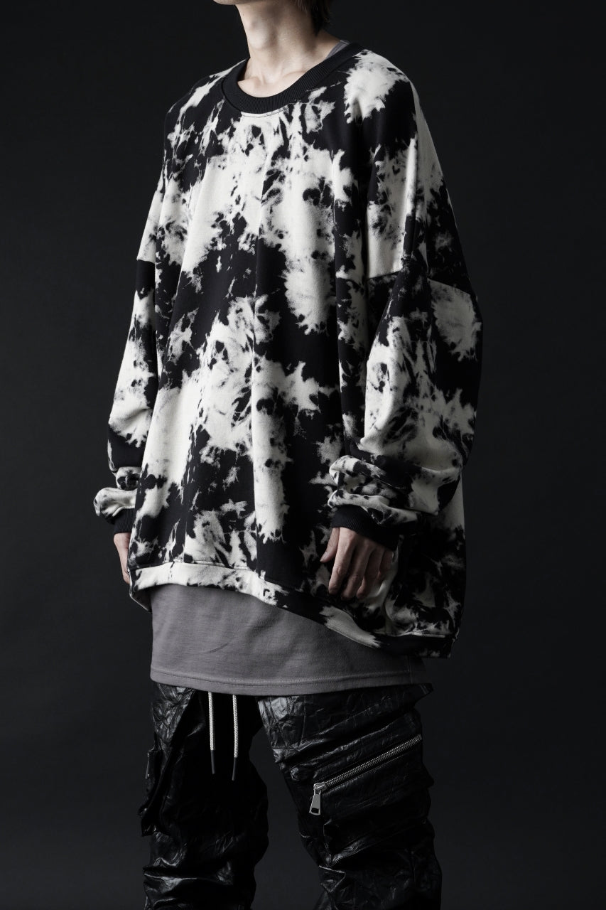 Load image into Gallery viewer, A.F ARTEFACT JUMBO CREW NECK TOPS / MOTTLED DYING (BLACK x IVORY)