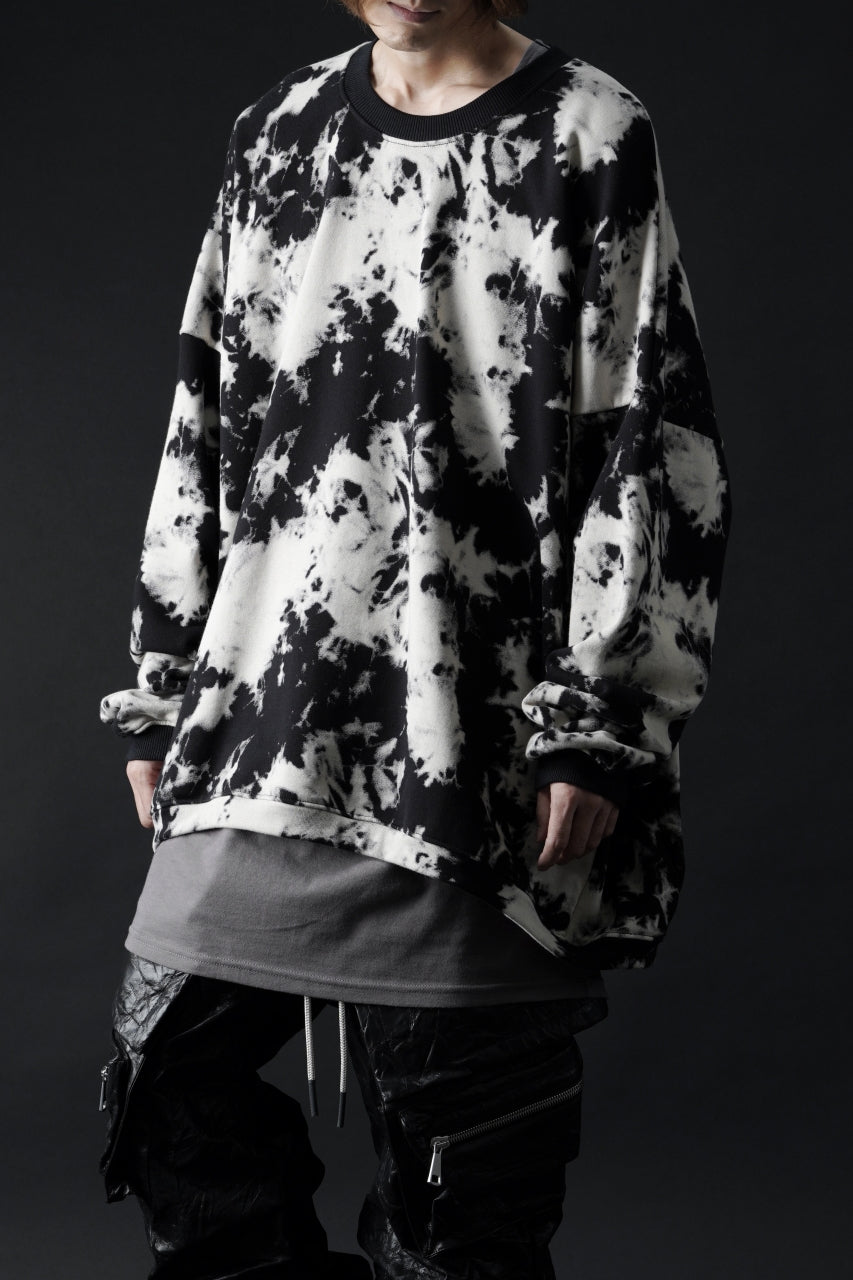 Load image into Gallery viewer, A.F ARTEFACT JUMBO CREW NECK TOPS / MOTTLED DYING (BLACK x IVORY)