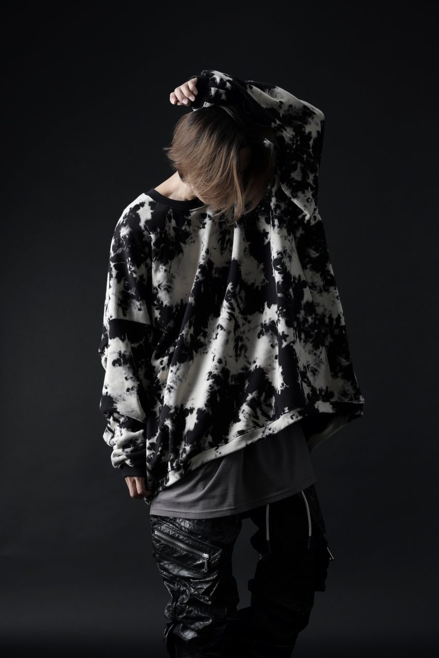 Load image into Gallery viewer, A.F ARTEFACT JUMBO CREW NECK TOPS / MOTTLED DYING (BLACK x IVORY)