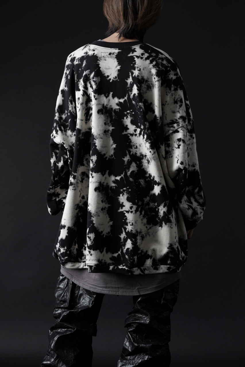 Load image into Gallery viewer, A.F ARTEFACT JUMBO CREW NECK TOPS / MOTTLED DYING (BLACK x IVORY)