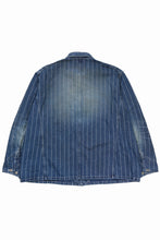 Load image into Gallery viewer, FULLCOUNT WABASH CHOREJACKET / INDIGO DYED DRILL with WASH STAR STRIPE (INDIGO / HAND ONE WASHED)