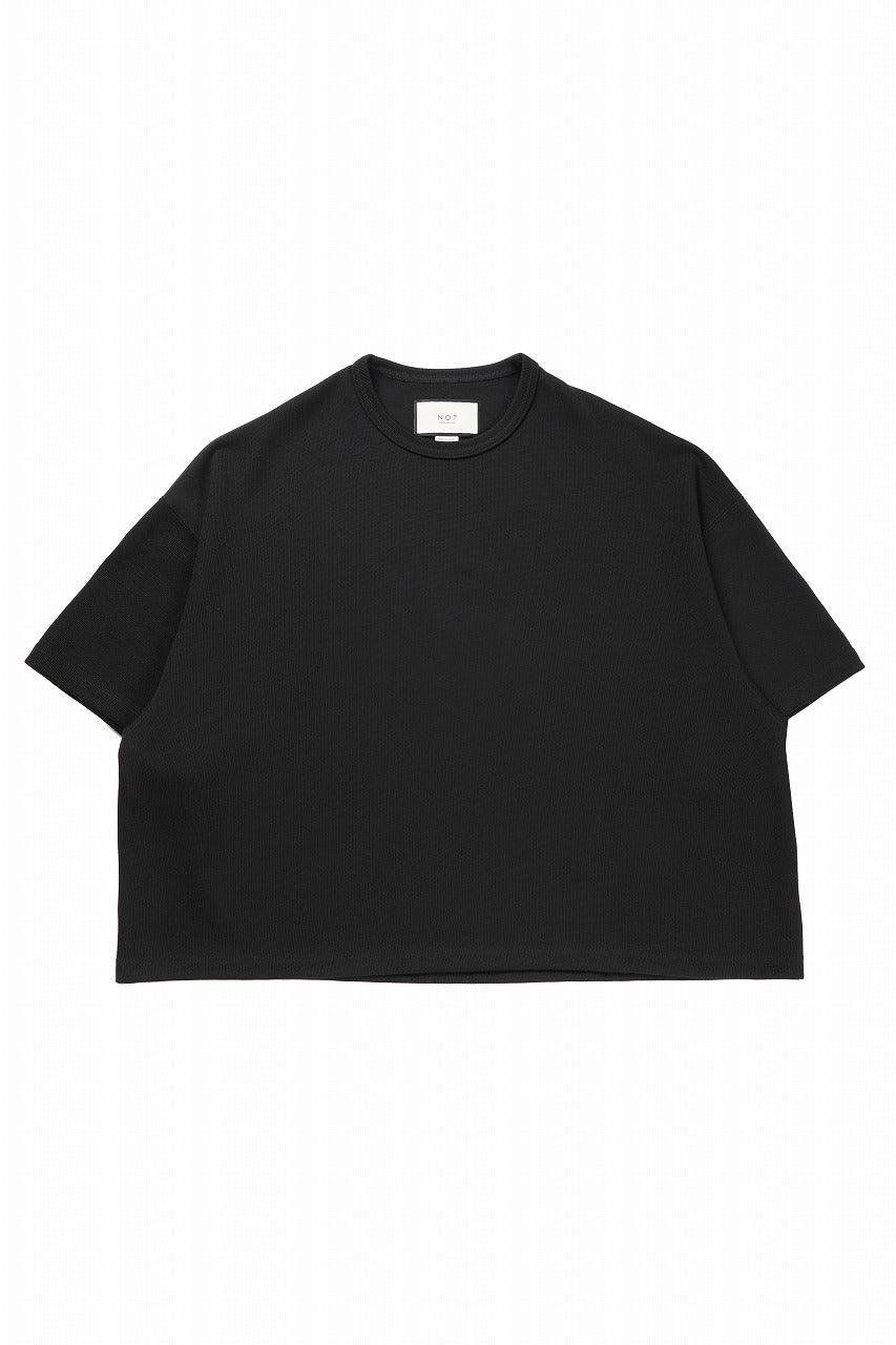 画像をギャラリービューアに読み込む, N/07 OVERSIZE TOP / RIBBED CARDBOARD KNIT JERSEY (BLACK)