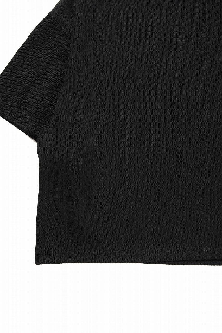 画像をギャラリービューアに読み込む, N/07 OVERSIZE TOP / RIBBED CARDBOARD KNIT JERSEY (BLACK)