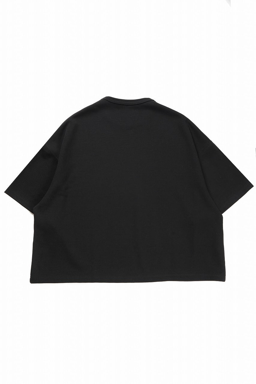 画像をギャラリービューアに読み込む, N/07 OVERSIZE TOP / RIBBED CARDBOARD KNIT JERSEY (BLACK)