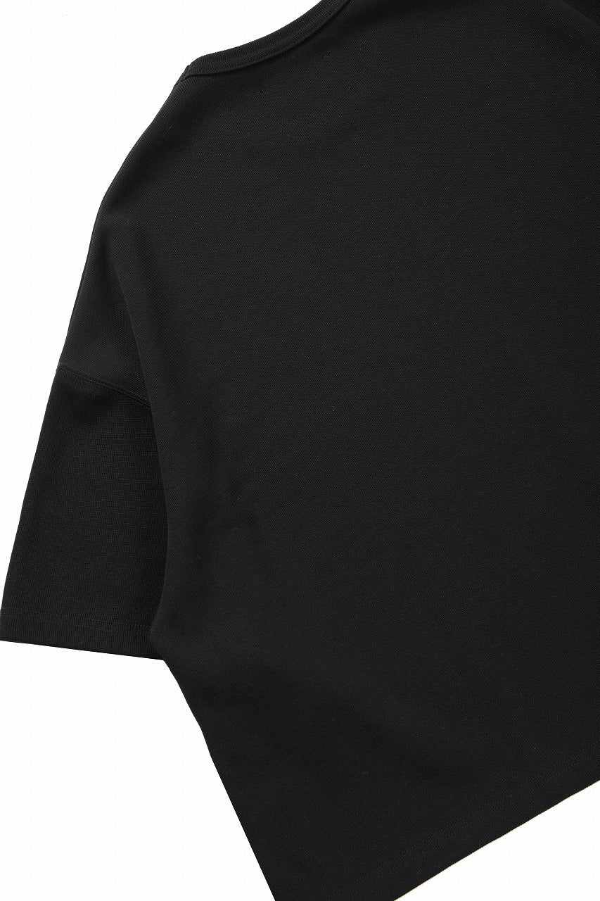 画像をギャラリービューアに読み込む, N/07 OVERSIZE TOP / RIBBED CARDBOARD KNIT JERSEY (BLACK)