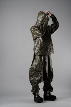 画像をギャラリービューアに読み込む, A.F ARTEFACT DROPCLOTCH WIDE PANTS / WASHER SYNTHETIC LEATHER (KHAKI)