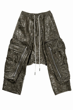 画像をギャラリービューアに読み込む, A.F ARTEFACT DROPCLOTCH WIDE PANTS / WASHER SYNTHETIC LEATHER (KHAKI)