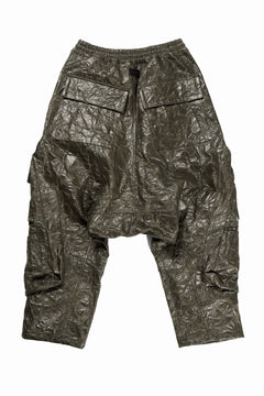 画像をギャラリービューアに読み込む, A.F ARTEFACT DROPCLOTCH WIDE PANTS / WASHER SYNTHETIC LEATHER (KHAKI)