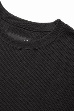 画像をギャラリービューアに読み込む, A.F ARTEFACT OVER SIZE FIT S/S TOP / HONEY COMB WAFFLE KNIT JERSEY (BLACK)