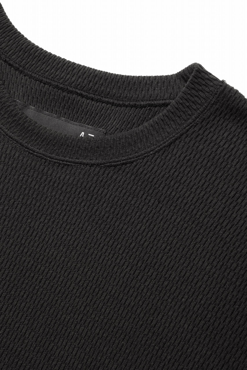 画像をギャラリービューアに読み込む, A.F ARTEFACT OVER SIZE FIT S/S TOP / HONEY COMB WAFFLE KNIT JERSEY (BLACK)