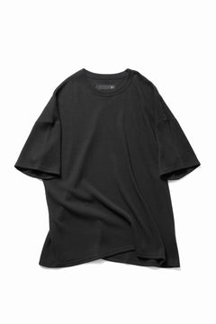 画像をギャラリービューアに読み込む, A.F ARTEFACT OVER SIZE FIT S/S TOP / HONEY COMB WAFFLE KNIT JERSEY (BLACK)